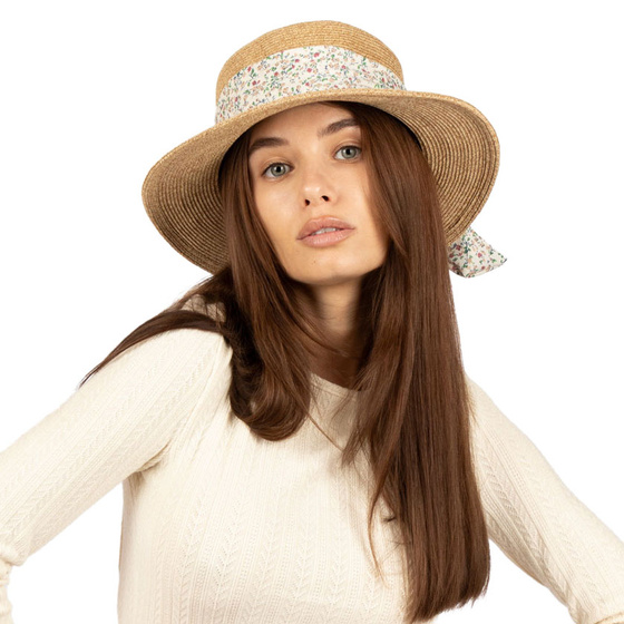 KAPELUSZ DAMSKI Alessio słomkowy boho lato plaża KOKARDA słomiany