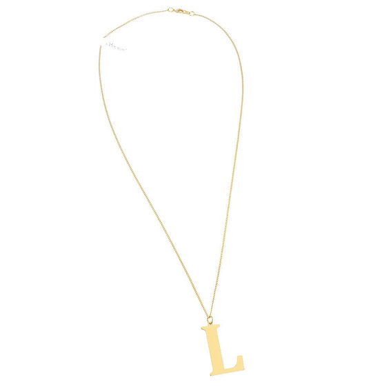 NASZYJNIK damski POZŁACANY 24k litera L duża