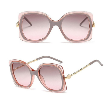 OKULARY przeciwsłoneczne damskie KWADRATOWE różowe