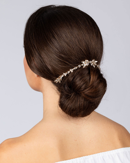 OZDOBA DO WŁOSÓW złota ŚLUBNA grzebyk cyrkonie