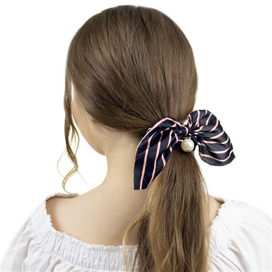 GUMKA DO WŁOSÓW apaszka SCRUNCHIE paski CZARNA