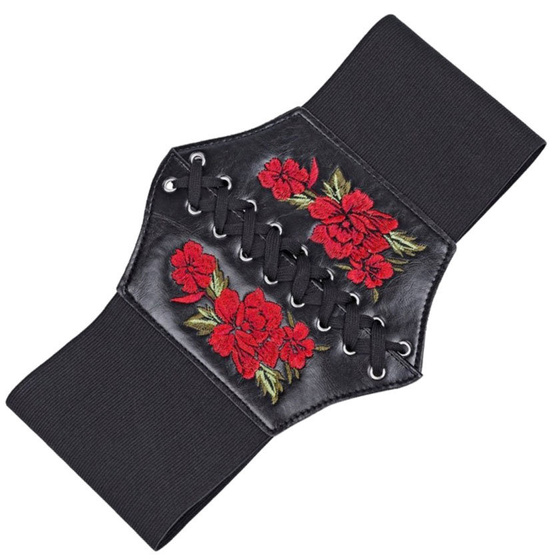 PASEK PAS GORSET szeroki Wiązany HAFT FOLK GÓRALSKI rozmiar M