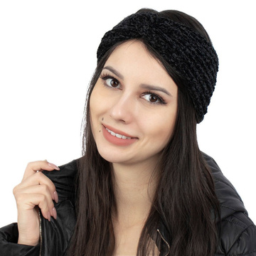 OPASKA DO WŁOSÓW damska ZIMOWA gruba elastyczna na głowę WĘZEŁ