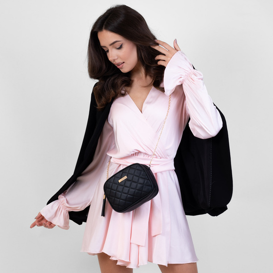 Alessio TOREBKA Damska PIKOWANA na ramię łańcuszek QUILTED CROSSBODY