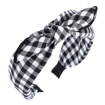 OPASKA do włosów PIN UP czarna KRATA kokarda