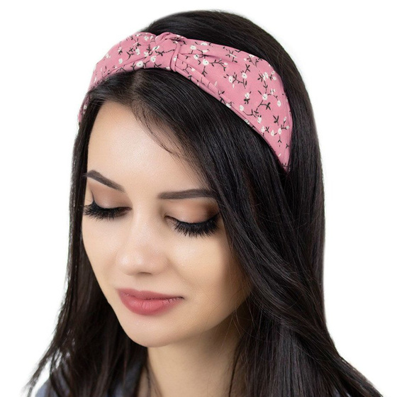 OPASKA DO WŁOSÓW szeroka WĘZEŁ turban RÓŻOWA