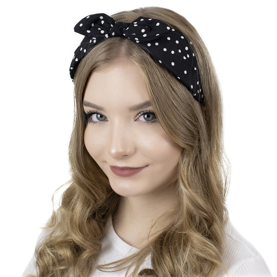 OPASKA DO WŁOSÓW szeroka kokarda KROPKI pin up WĘZEŁ