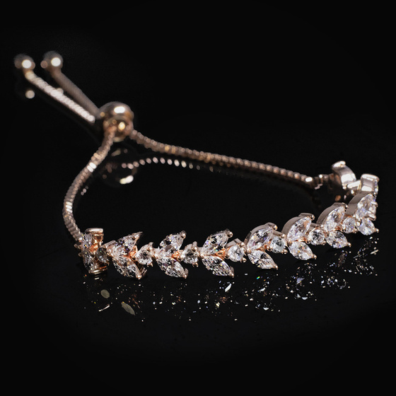 Bransoletka cyrkonie STAL SZLACHETNA POZŁACANA