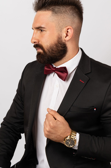 MUCHA MĘSKA MUSZKA GŁADKA ELEGANCKA regulacja do garnituru KLASYCZNA