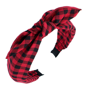 OPASKA do włosów PIN UP czerwona KRATA kokarda